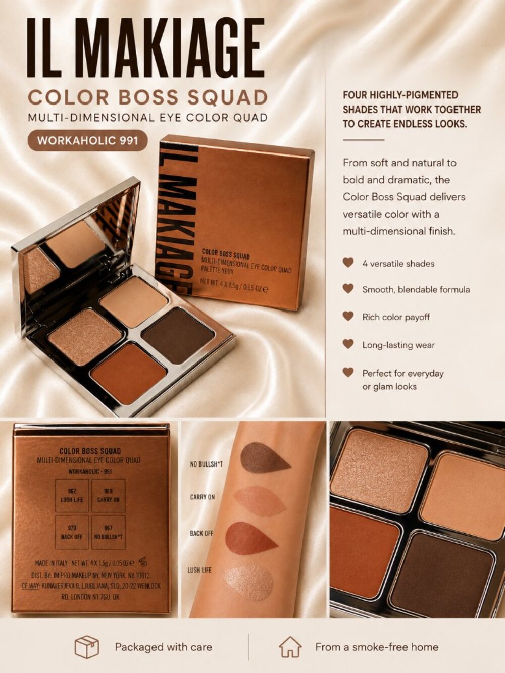 IL MAKIAGE Color Boss Squad Eye Color Quad – Workaholic 991